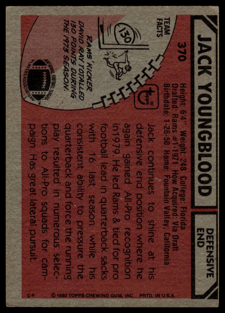 1980 Topps #370 Jack Youngblood