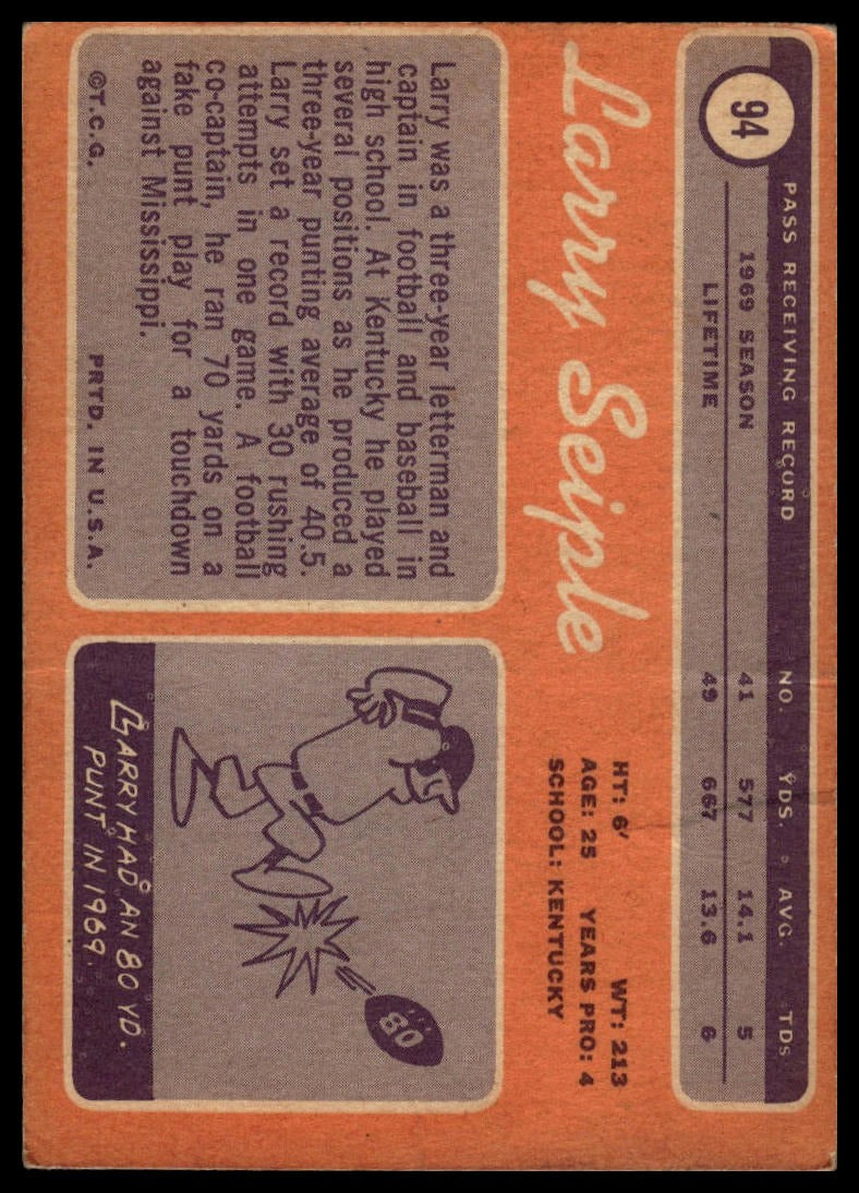 1970 Topps #94 Larry Seiple