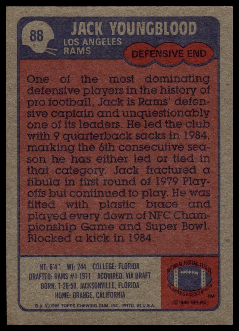 1985 Topps #88 Jack Youngblood