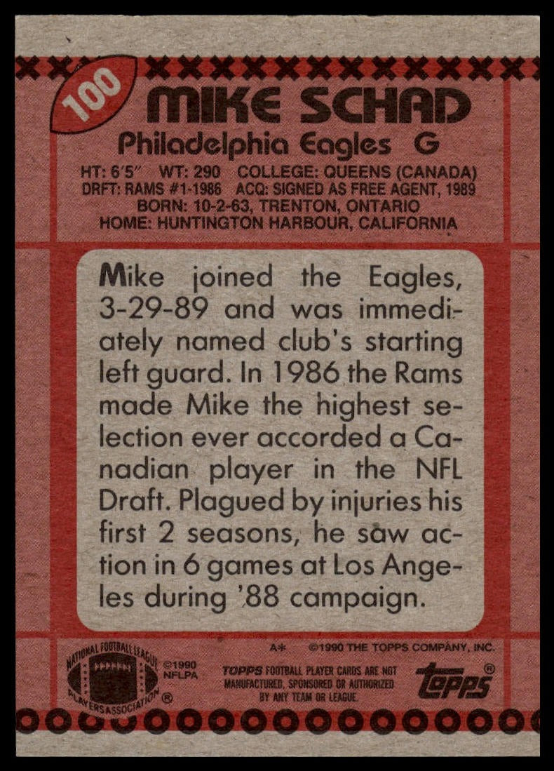 1990 Topps #100 Mike Schad