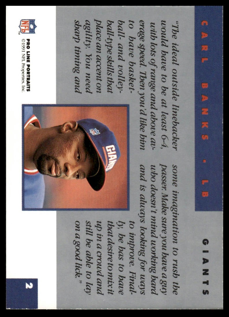 1991 Pro Line Portraits #2 Carl Banks