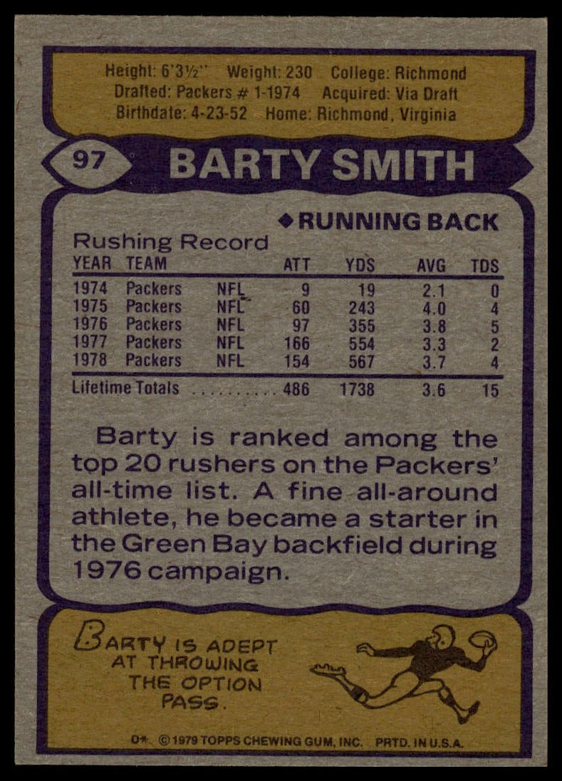 1979 Topps #97 Barty Smith