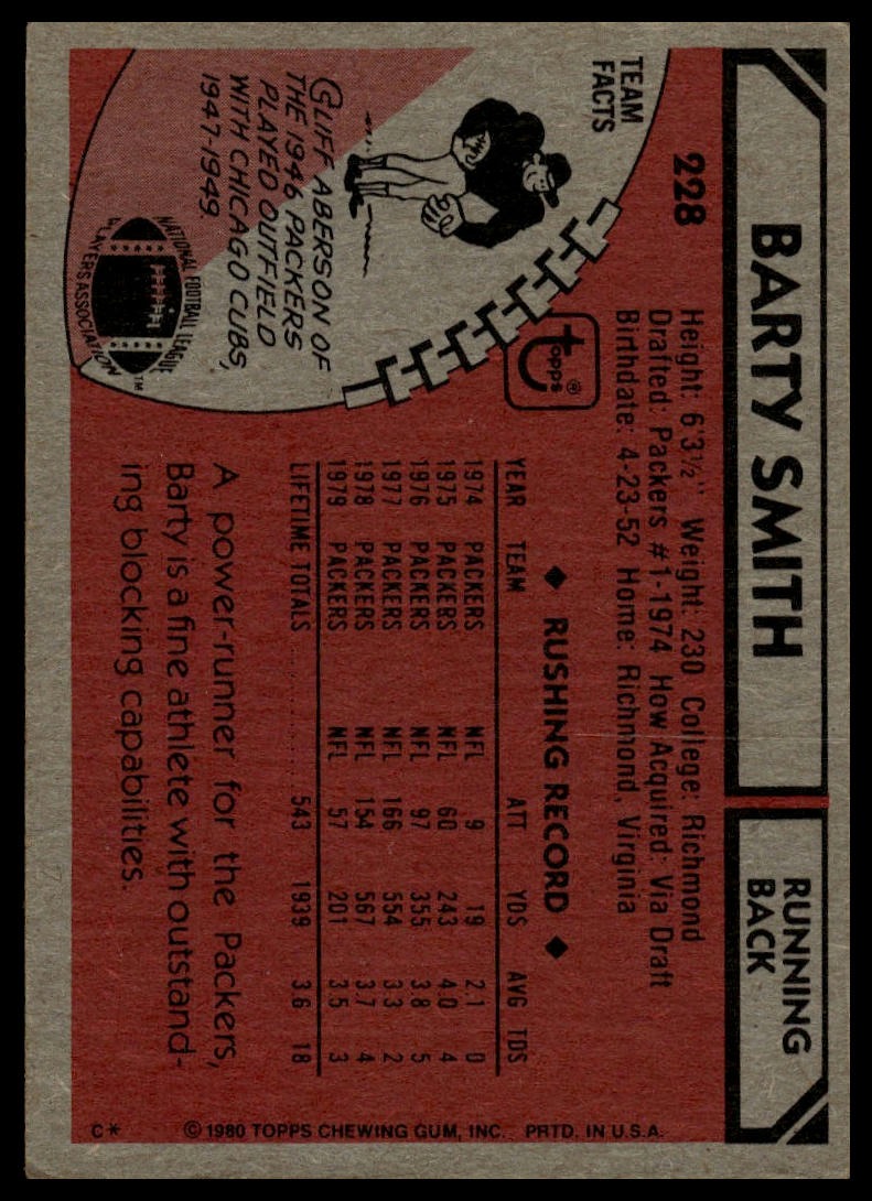 1980 Topps #228 Barty Smith