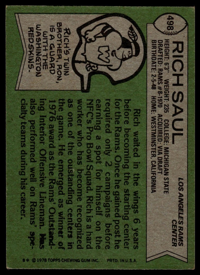 1978 Topps #498 Rich Saul
