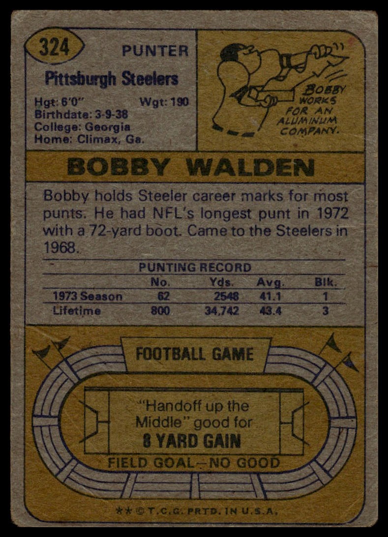 1974 Topps #324 Bobby Walden