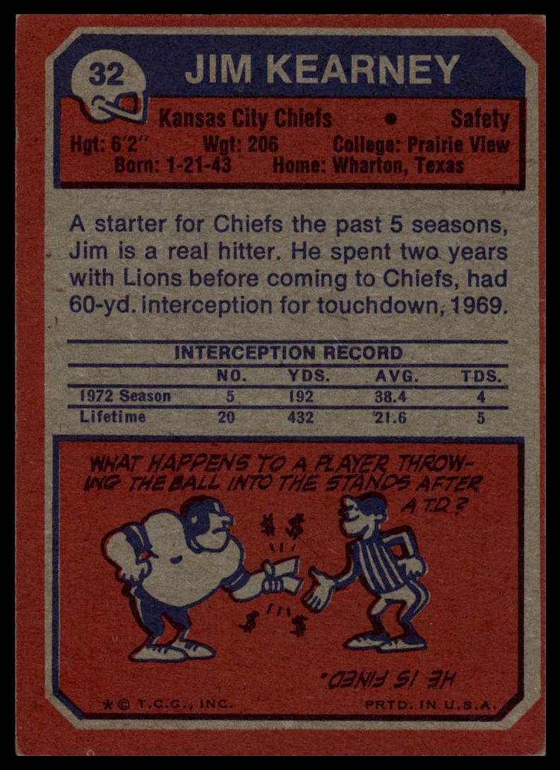 1973 Topps #32 Jim Kearney
