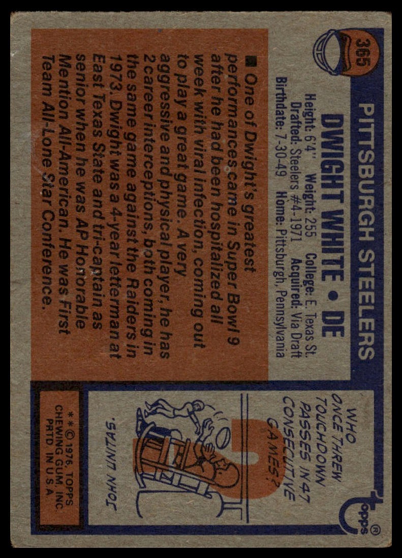 1976 Topps #365 Dwight White