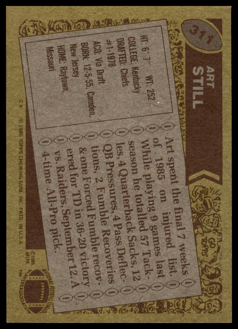 1986 Topps #311 Art Still