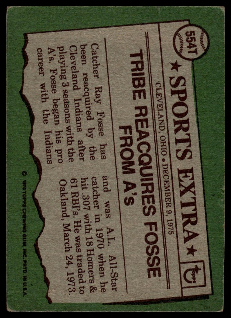 1976 Topps #554T Ray Fosse Traded