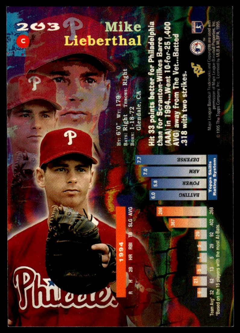 1995 Stadium Club #203 Mike Lieberthal