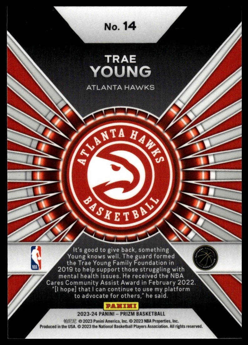 2023-24 Panini Prizm #14 Trae Young Dominance