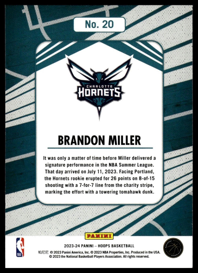 2023-24 Hoops #20 Brandon Miller We Got Next