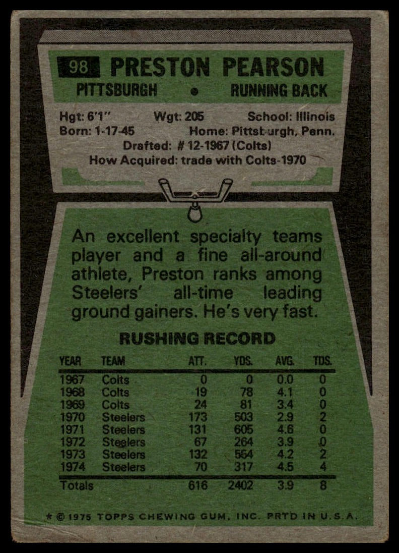 1975 Topps #98 Preston Pearson
