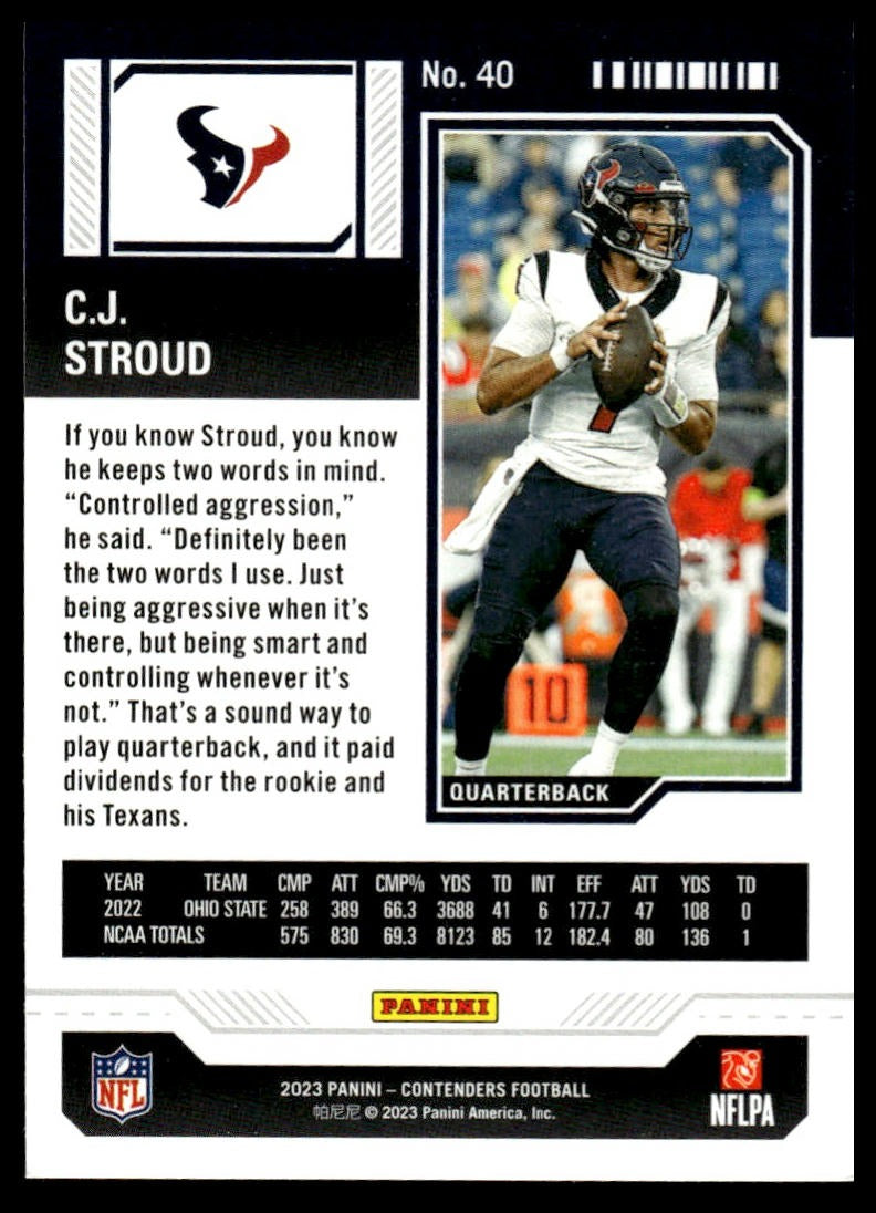 2023 Panini Contenders #40 C.J. Stroud