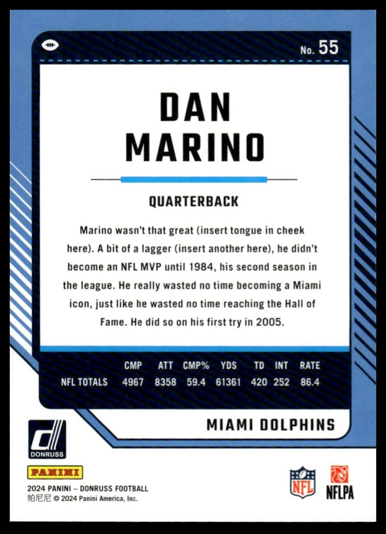 2024 Donruss #55 Dan Marino Press Proof Green