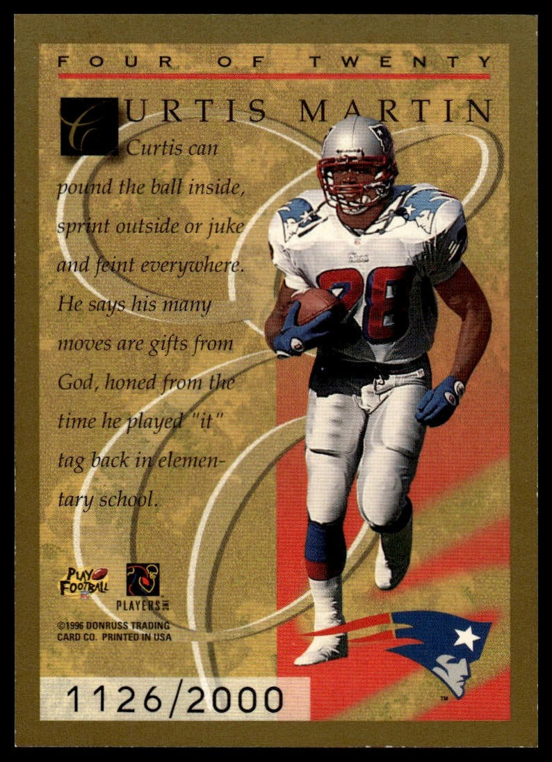 1996 Donruss #4 Curtis Martin Elite Gold #/2000