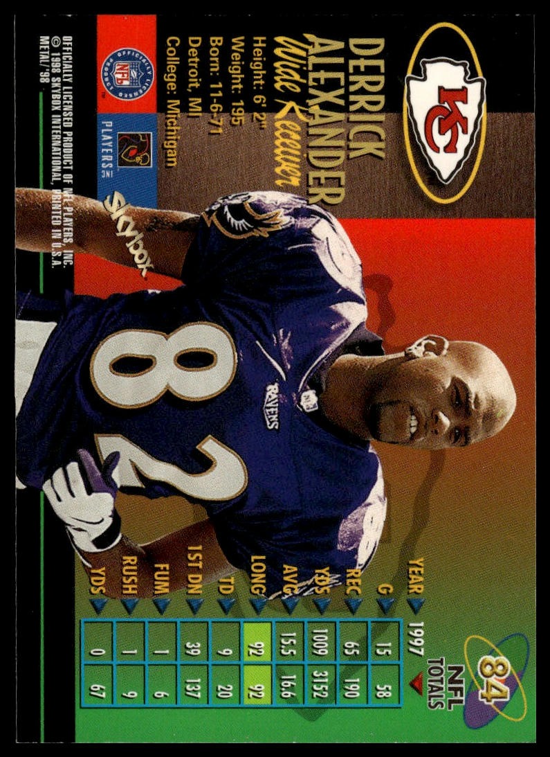 1998 Metal Universe #84 Derrick Alexander