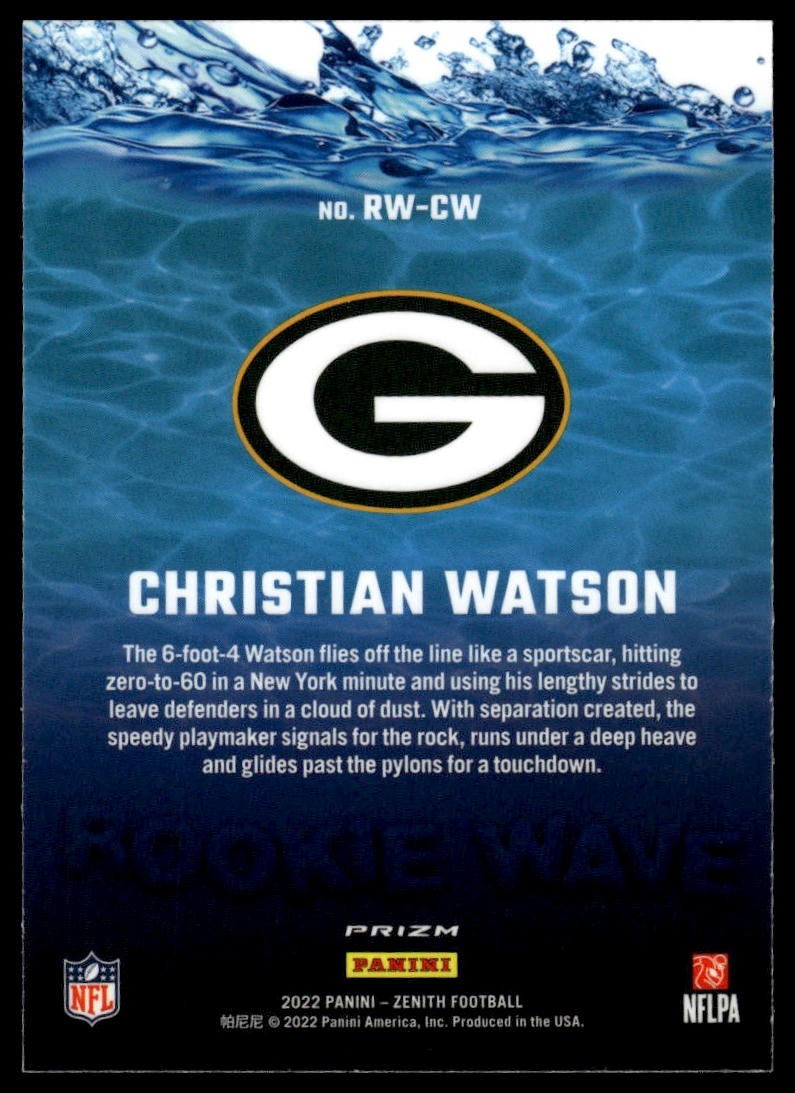 2022 Zenith #RW-CW Christian Watson Rookie Wave