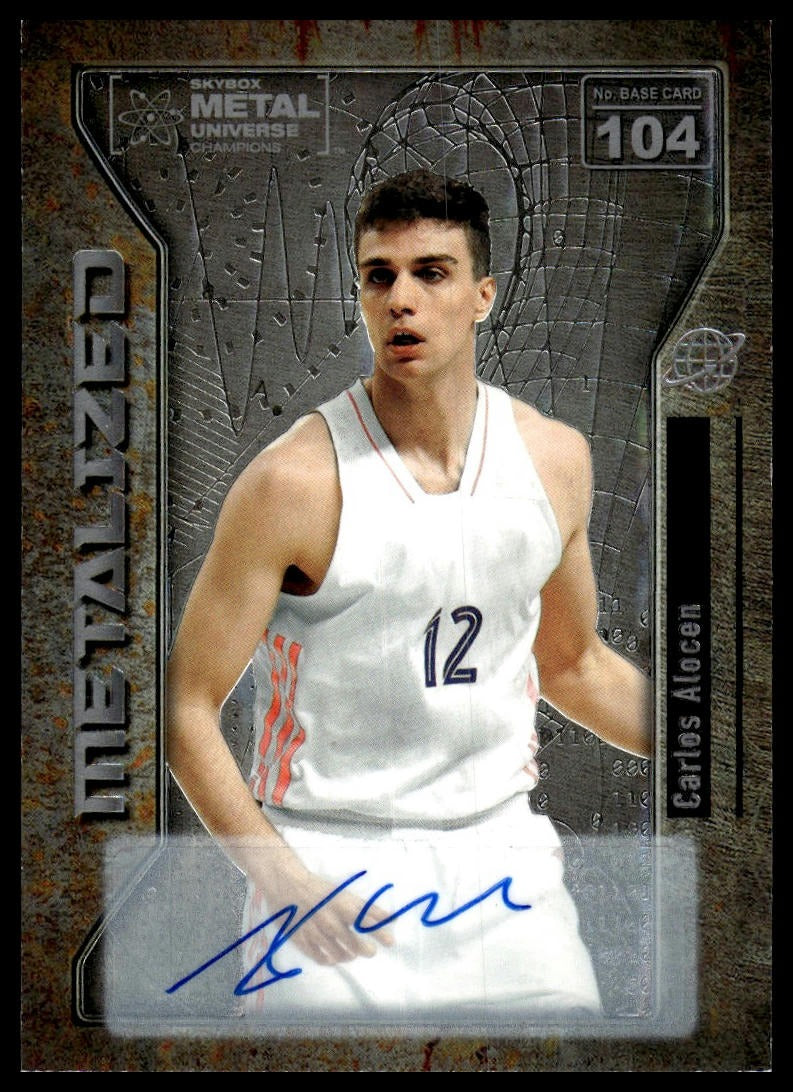 2021 SkyBox Metal Universe Champions #104 Carlos Alocen Base Silver Autographs