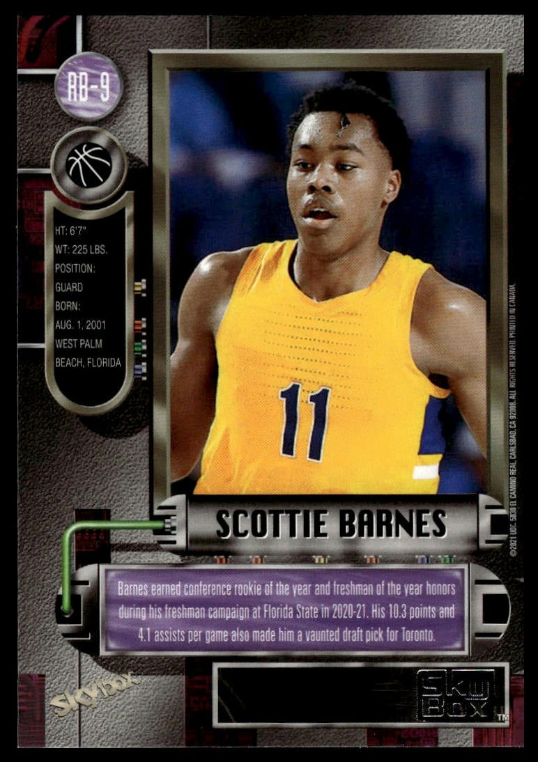2021 SkyBox Metal Universe Champions #RB-9 Scottie Barnes 1997-98 Retro