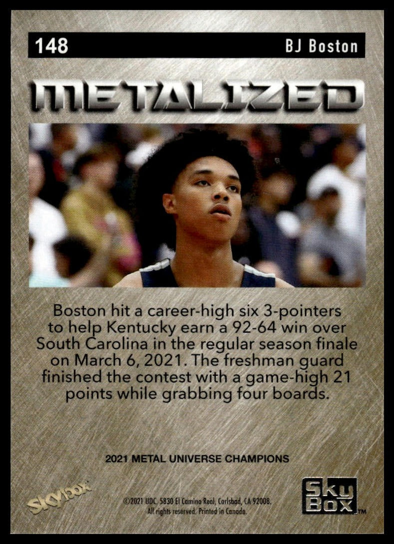 2021 SkyBox Metal Universe Champions #148 BJ Boston