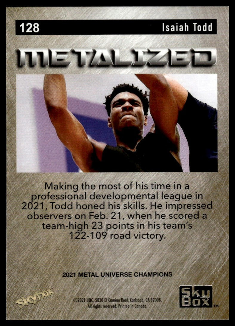 2021 SkyBox Metal Universe Champions #128 Isaiah Todd
