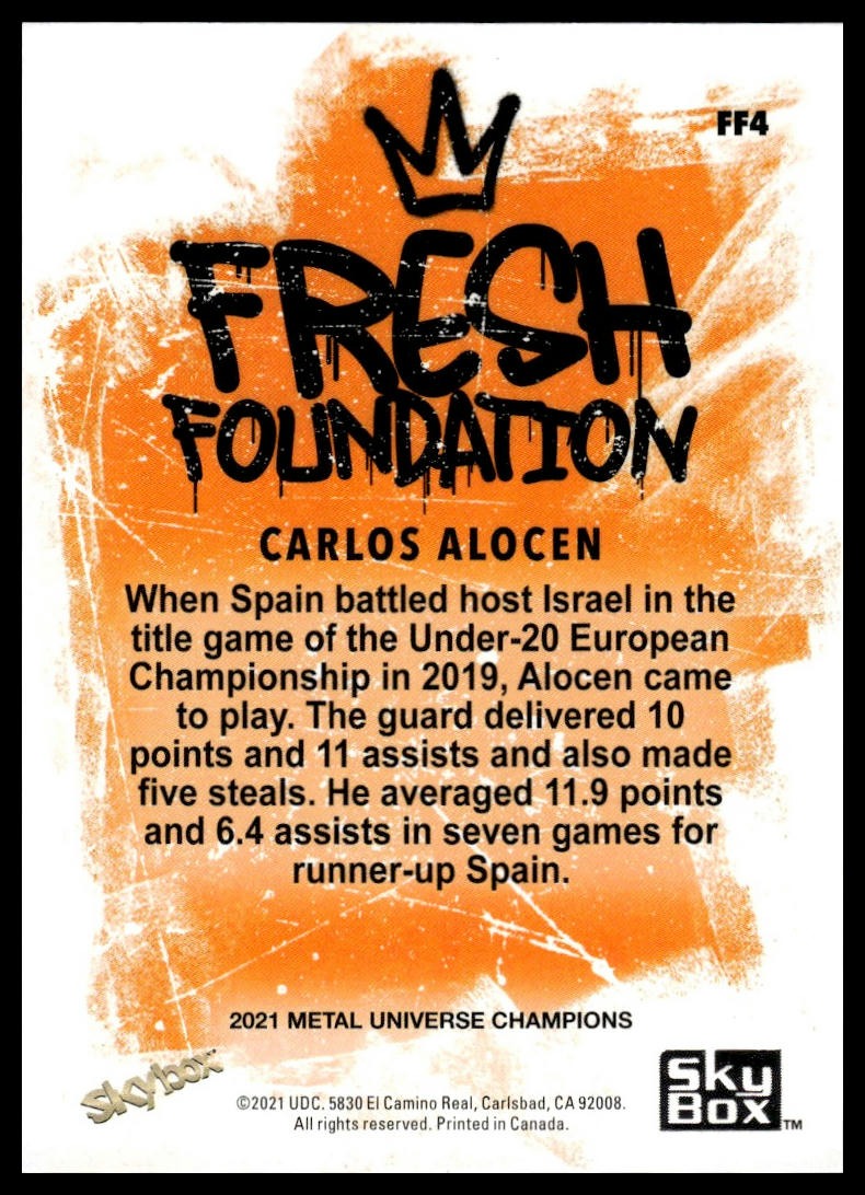 2021 SkyBox Metal Universe Champions #FF4 Carlos Alocen Fresh Foundation