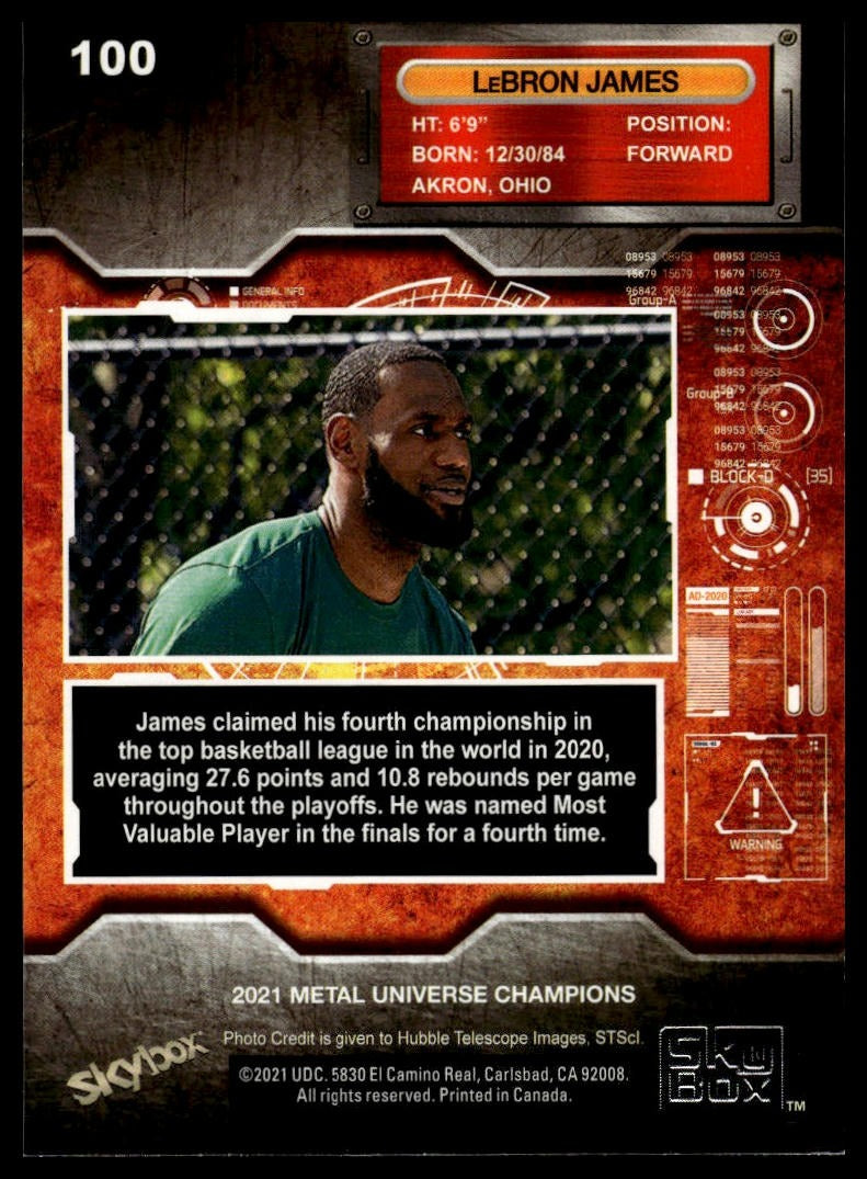 2021 SkyBox Metal Universe Champions #RB-50 LeBron James 1997-98 Retro