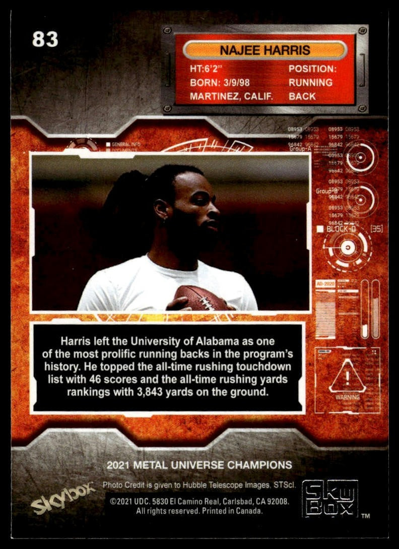 2021 SkyBox Metal Universe Champions #RB-42 Najee Harris 1997-98 Retro