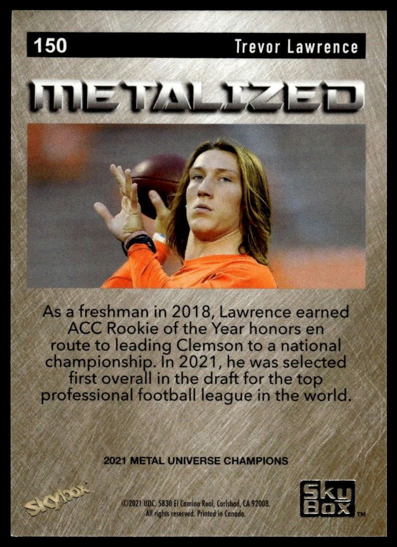 2021 SkyBox Metal Universe Champions #150 Trevor Lawrence