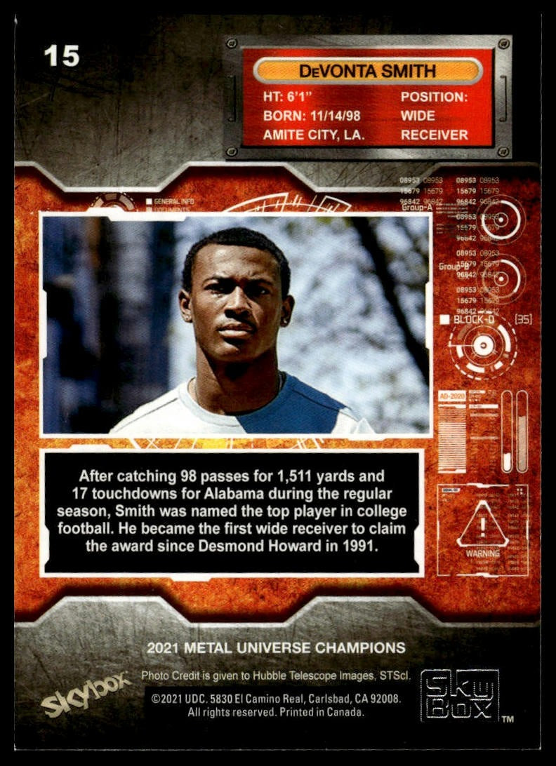 2021 SkyBox Metal Universe Champions #RB-4 DeVonta Smith 1997-98 Retro