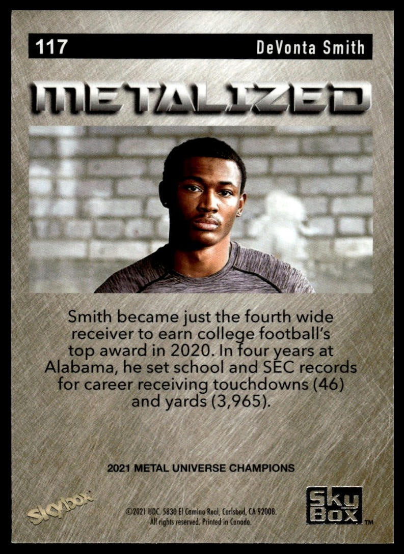 2021 SkyBox Metal Universe Champions #117 DeVonta Smith