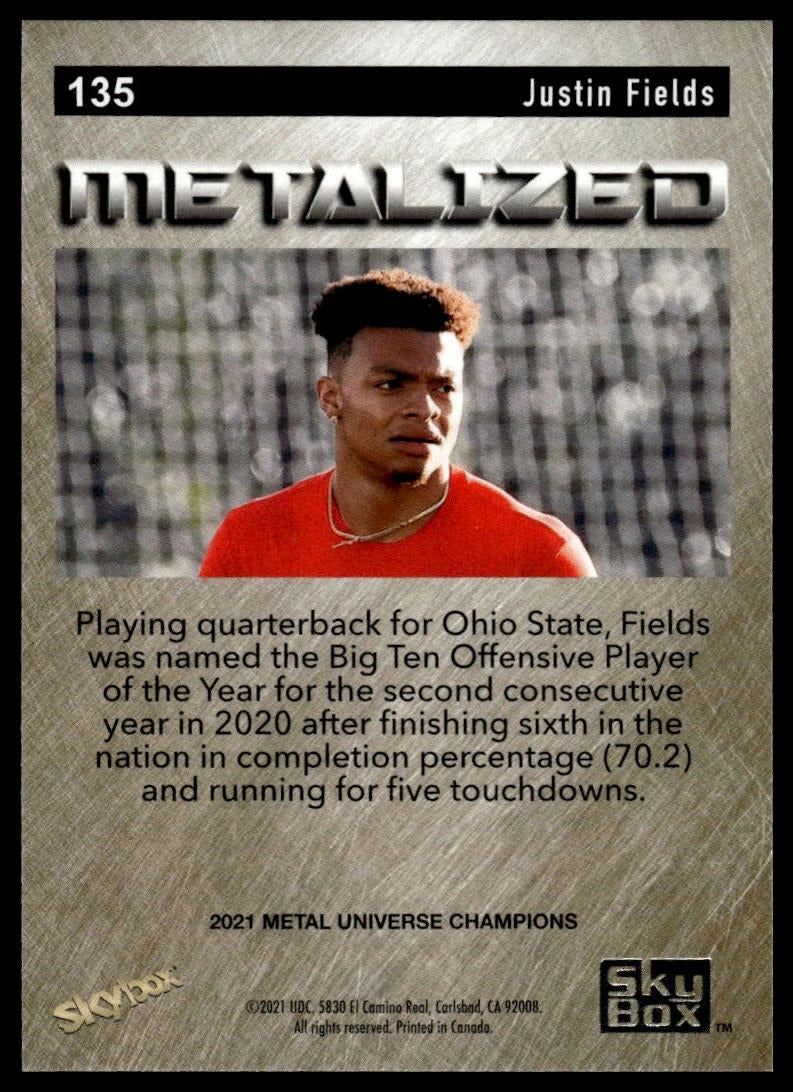2021 SkyBox Metal Universe Champions #135 Justin Fields
