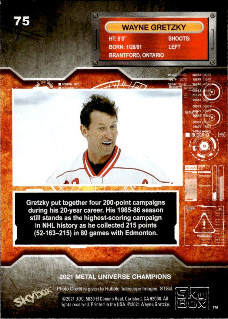 2021 SkyBox Metal Universe Champions #75 Wayne Gretzky