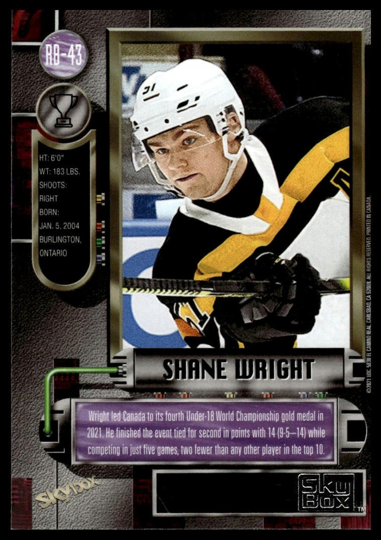 2021 SkyBox Metal Universe Champions #RB-43 Shane Wright 1997-98 Retro