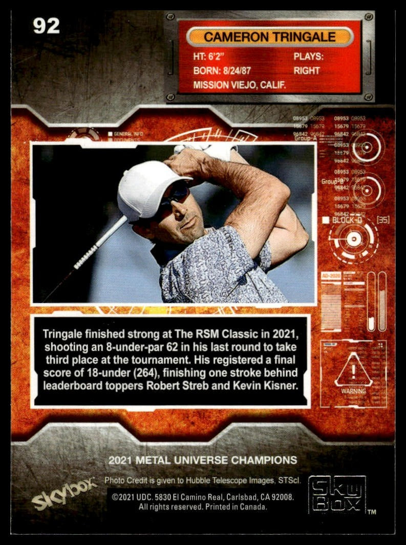 2021 SkyBox Metal Universe Champions #92 Cameron Tringale Copper